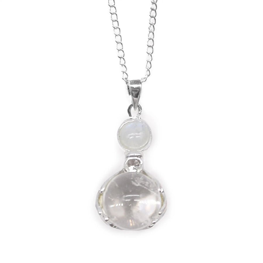 Clear Quartz Gemstone Hand Pendant Necklace - Gemstone Necklace - SIXTH HOUSE