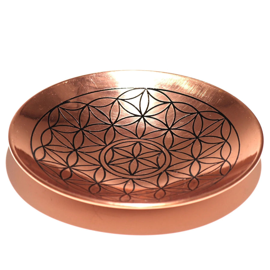 Flower of Life Copper Offering Plate - Ritual Offering Plate - SIXTH HOUSE
