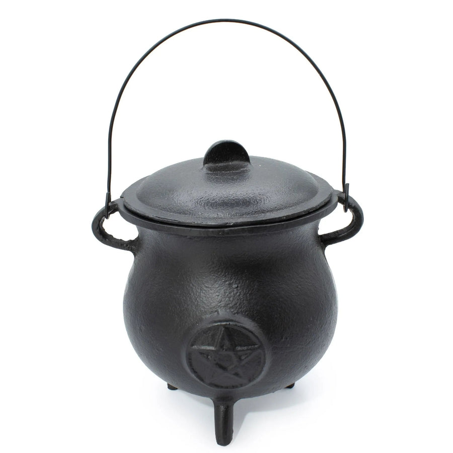 Large Pentagram Cast Iron Cauldron – 23 × 18cm - Cast Iron Cauldron - SIXTH HOUSE