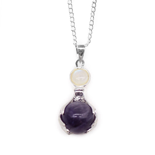 Amethyst Gemstone Hand Pendant Necklace - Gemstone Necklace - SIXTH HOUSE