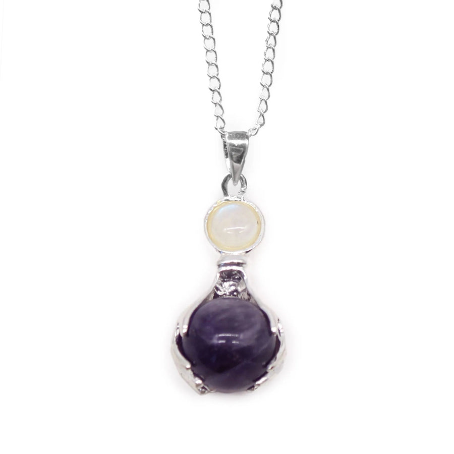 Amethyst Gemstone Hand Pendant Necklace - Gemstone Necklace - SIXTH HOUSE