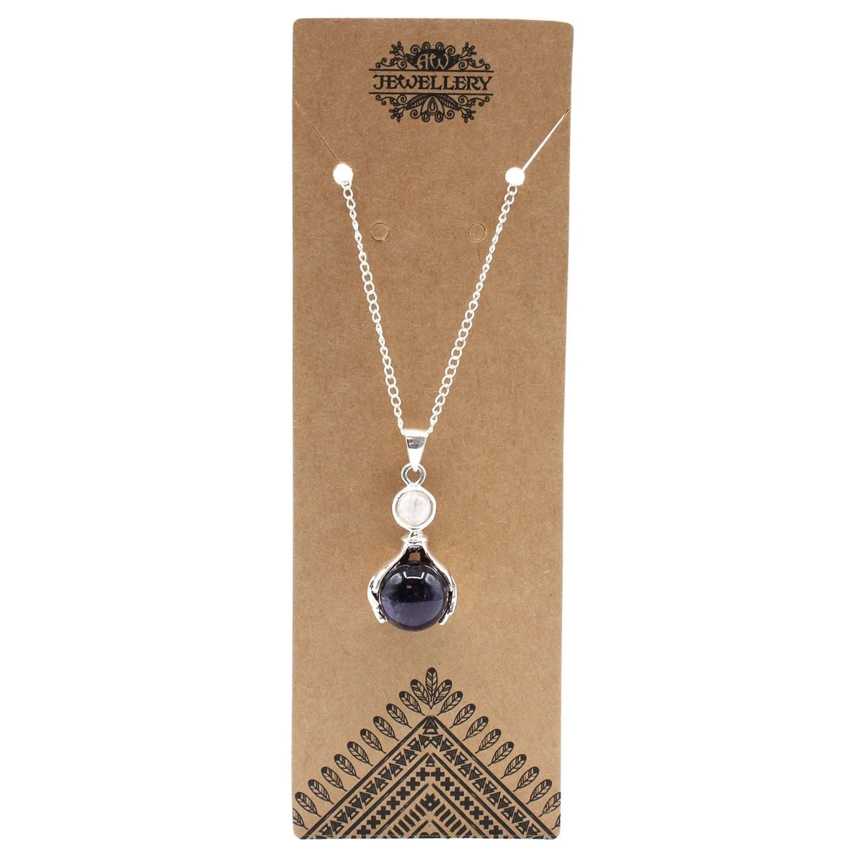 Amethyst Gemstone Hand Pendant Necklace - Gemstone Necklace - SIXTH HOUSE