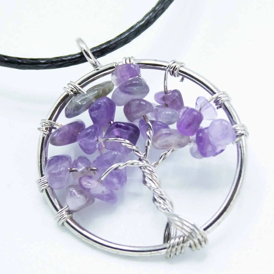 Amethyst Tree of Life Gemstone Necklace