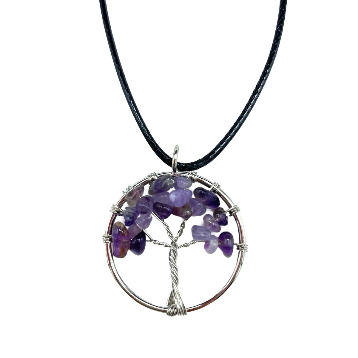 Amethyst Tree of Life Gemstone Necklace