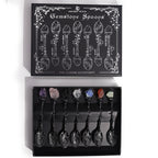 Seven Gemstone Spoons — Dark Silver