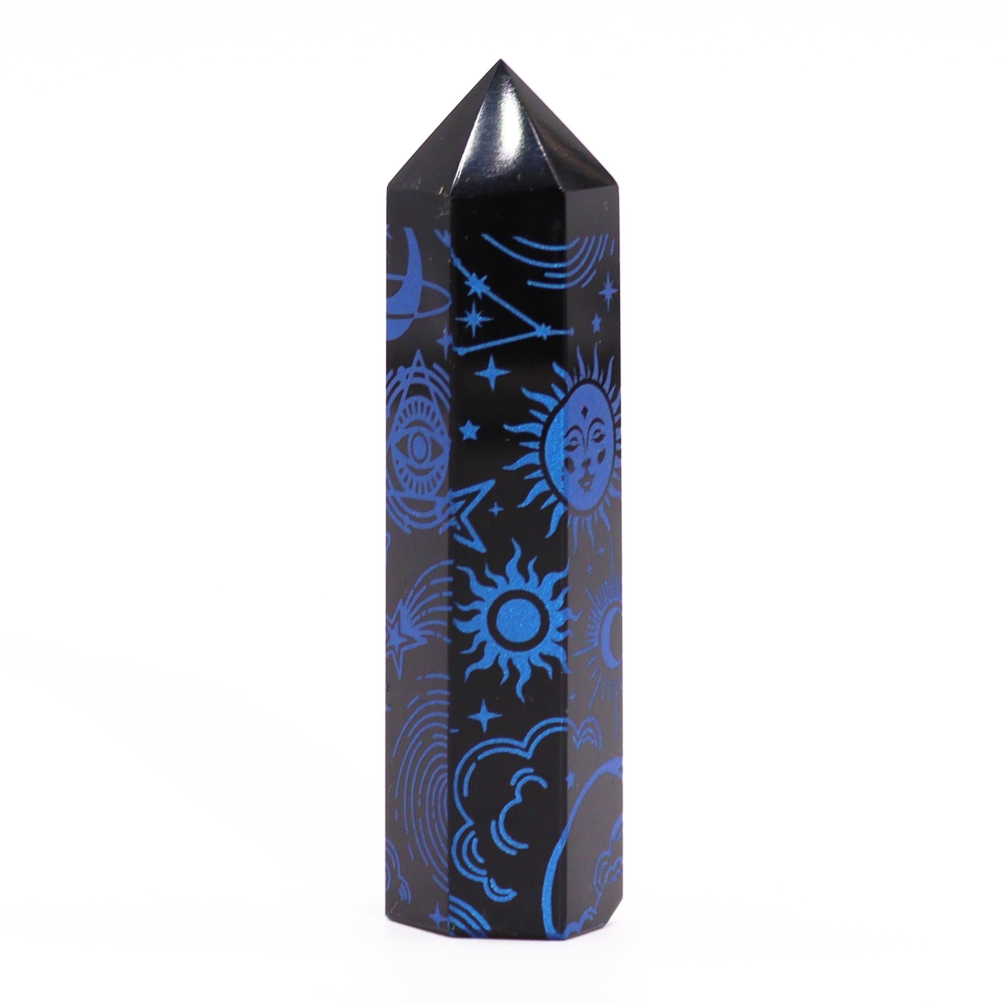 Black Obsidian Celestial Point — Midnight Blue