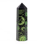 Black Obsidian Celestial Point — Forest Green