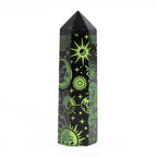 Black Obsidian Celestial Point — Forest Green
