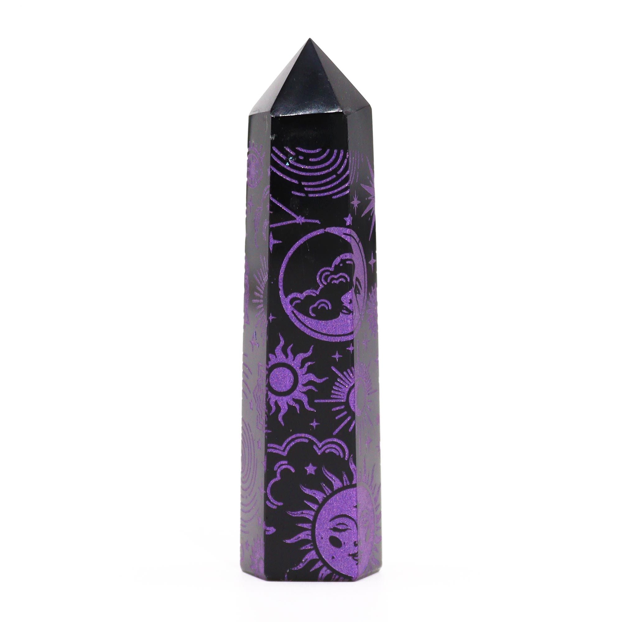 Black Obsidian Celestial Point — Deep Purple