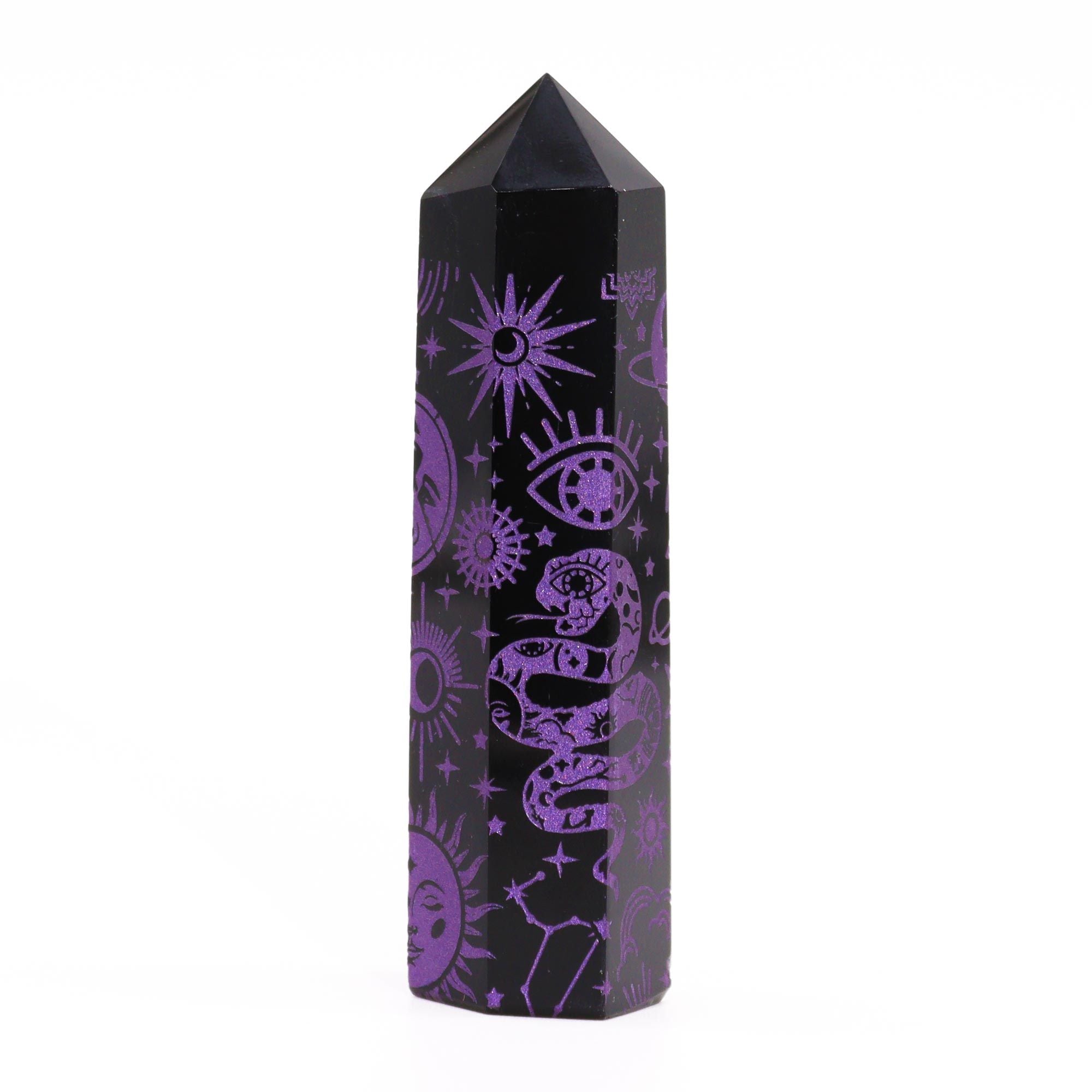 Black Obsidian Celestial Point — Deep Purple
