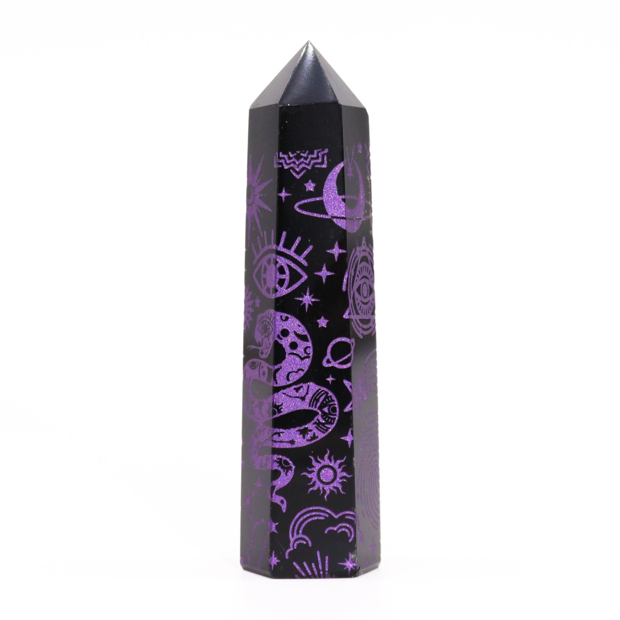 Black Obsidian Celestial Point — Deep Purple