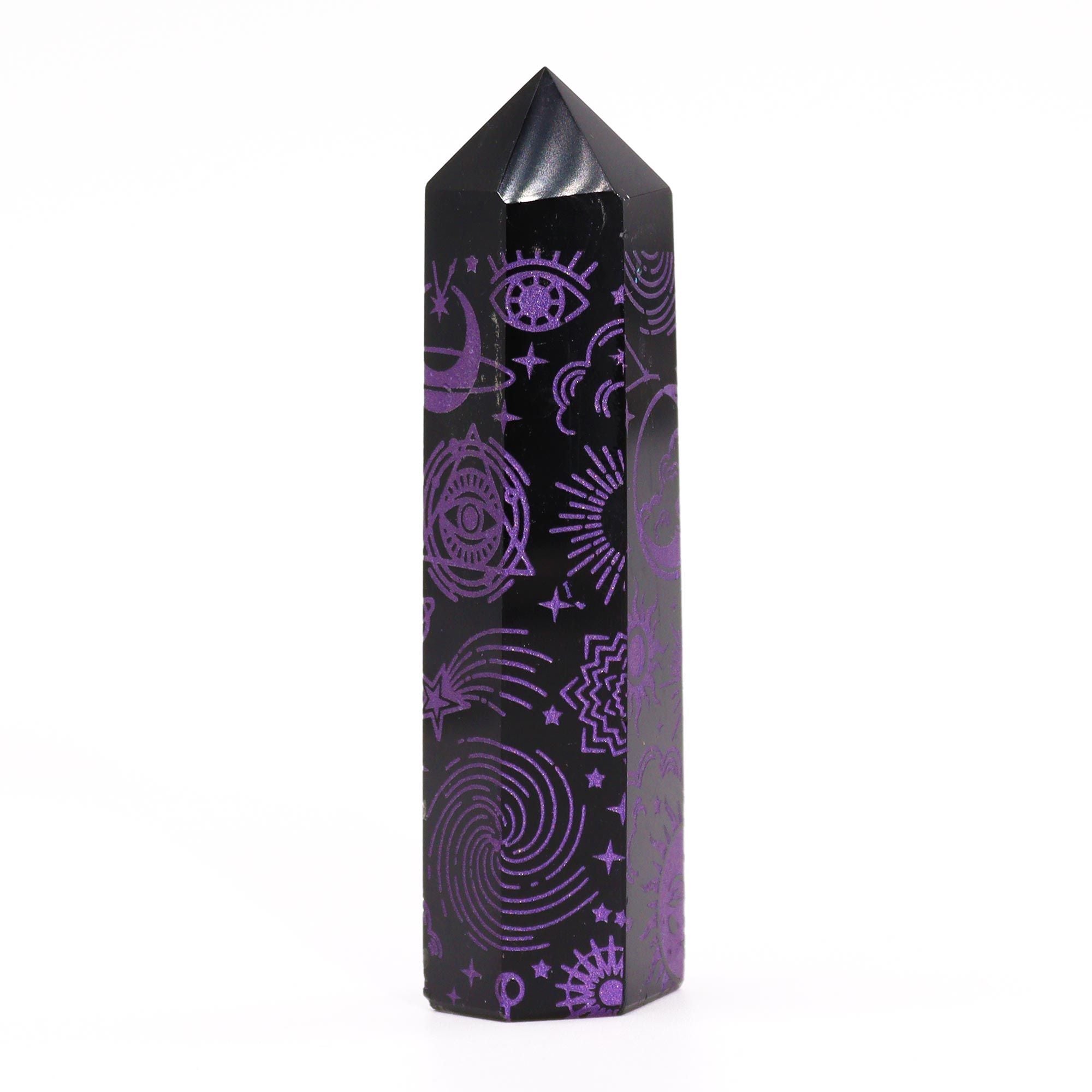 Black Obsidian Celestial Point — Deep Purple