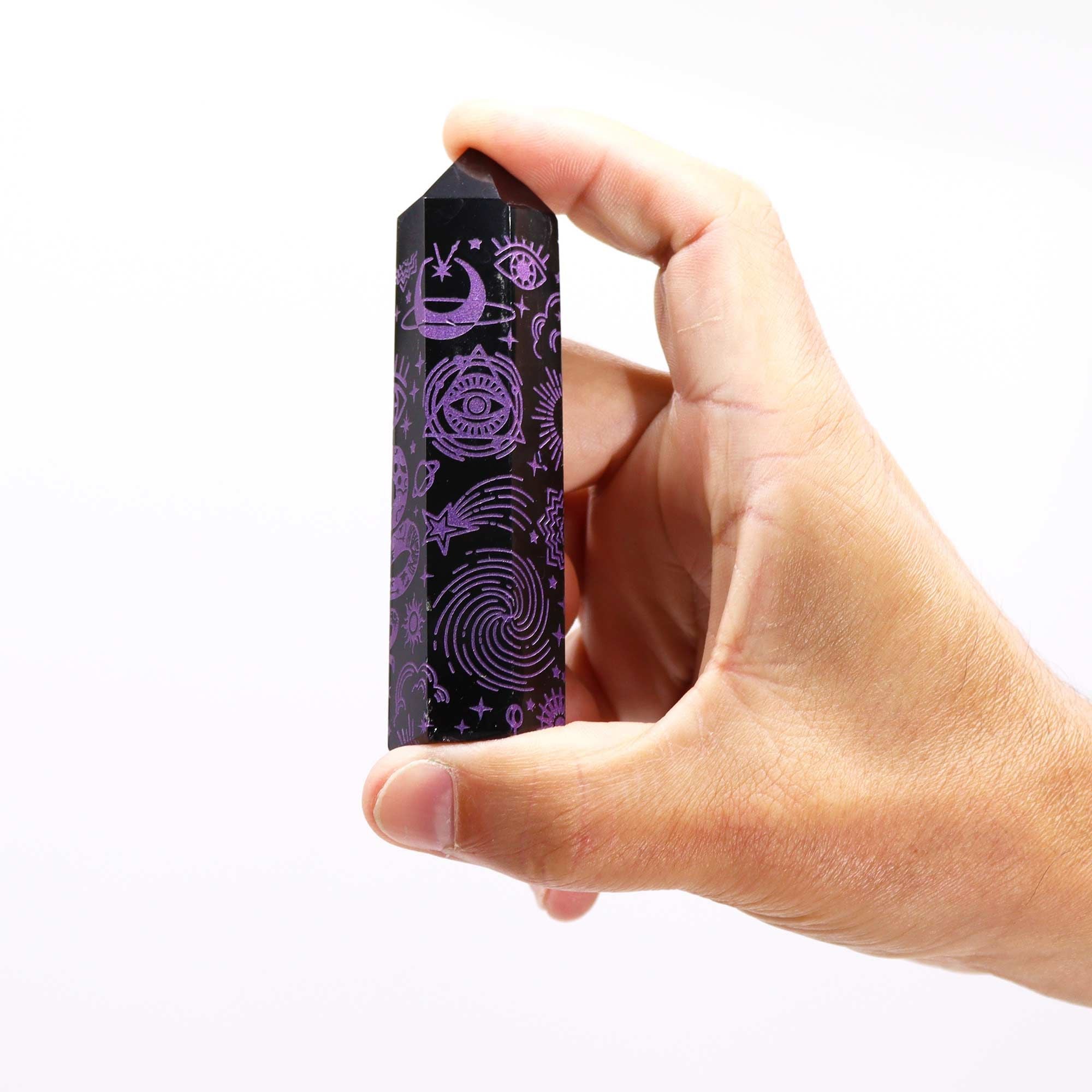 Black Obsidian Celestial Point — Deep Purple