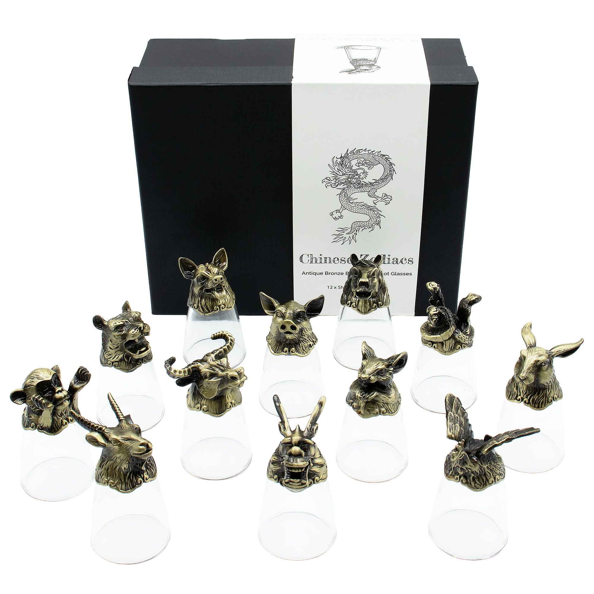 Forest & Mystical Creatures Shot Glass Set — 12 Pieces