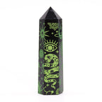 Black Obsidian Celestial Point — Forest Green