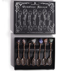 Seven Gemstone Spoons — Antique Bronze