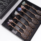 Seven Gemstone Spoons — Antique Bronze