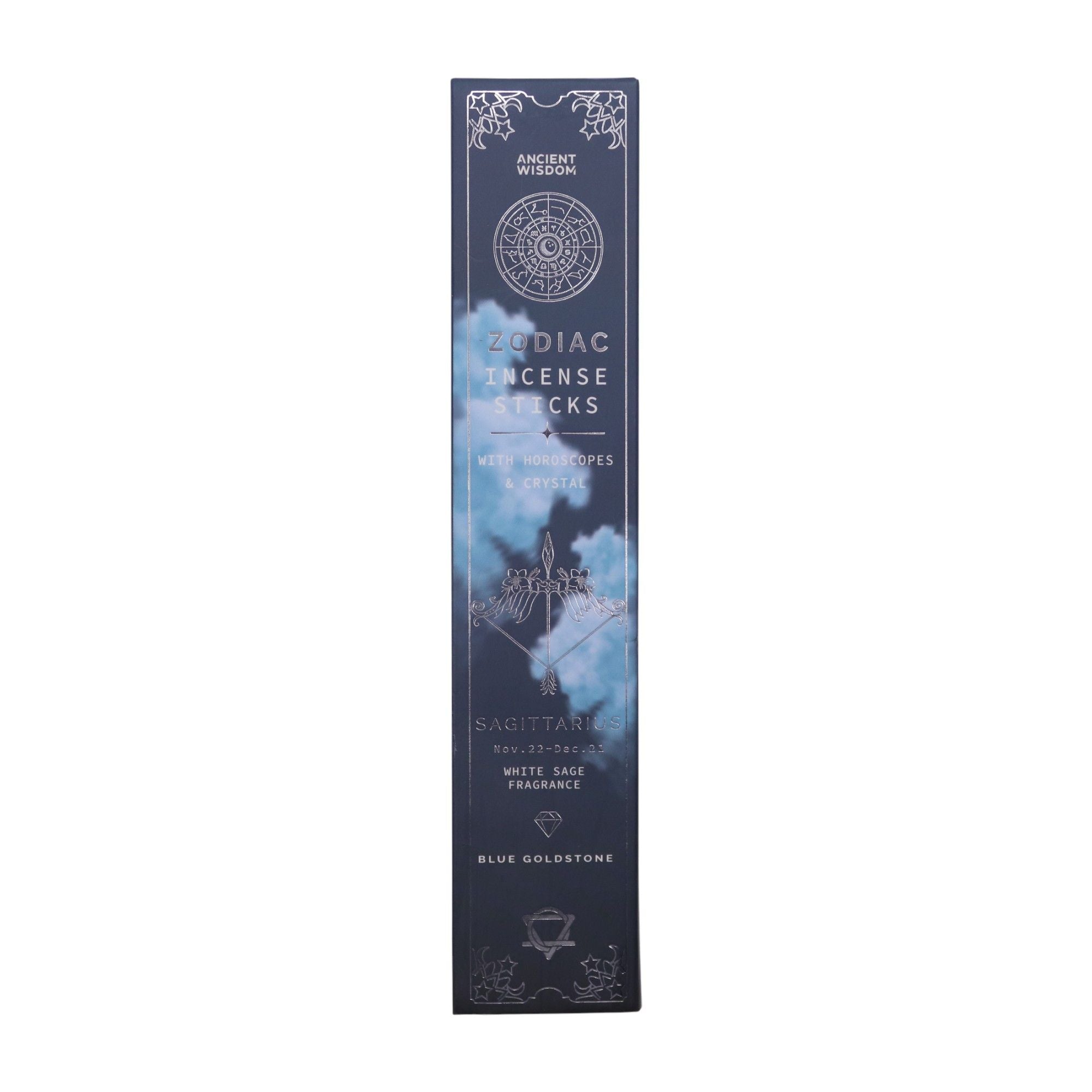Sagittarius Zodiac Crystal Incense — White Sage