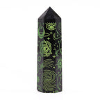 Black Obsidian Celestial Point — Forest Green