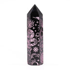 Black Obsidian Celestial Point — Rose Pink