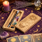Sun & Moon Carved Wooden Storage Box