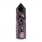 Black Obsidian Celestial Point — Rose Pink