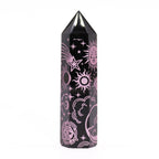 Black Obsidian Celestial Point — Rose Pink