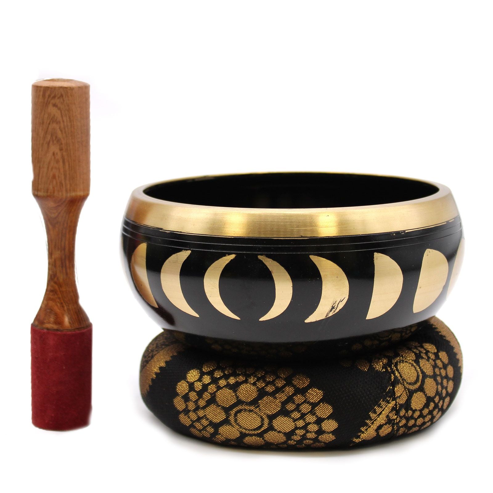 Moon Phase Singing Bowl Set — Black & Gold
