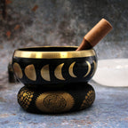 Moon Phase Singing Bowl Set — Black & Gold