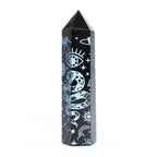 Black Obsidian Celestial Point — Sky Blue