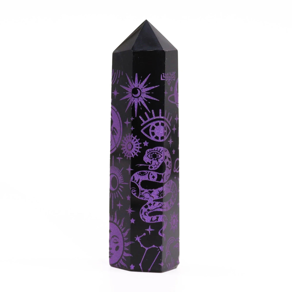Black Obsidian Celestial Point — Deep Purple - Black Obsidian Points - SIXTH HOUSE