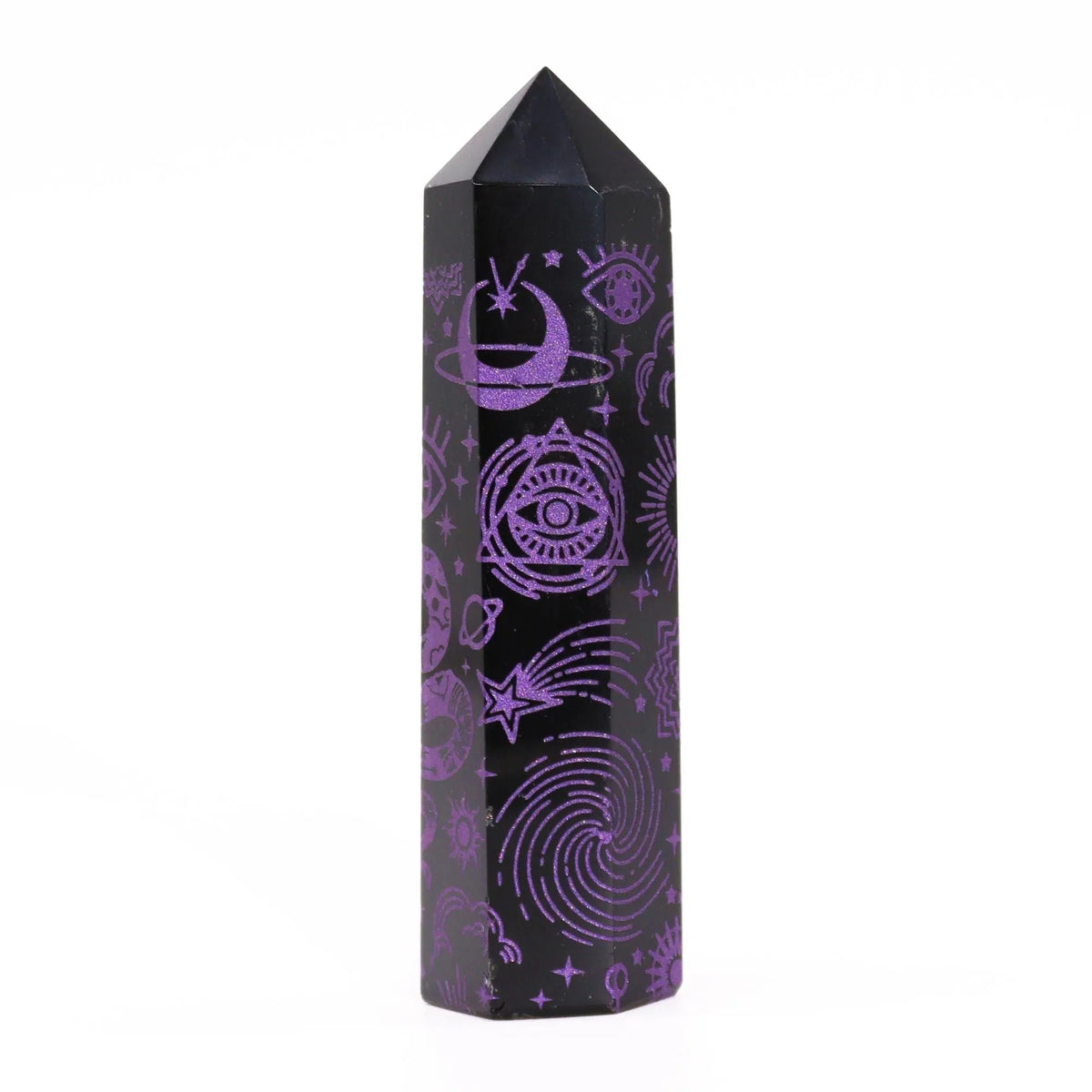 Black Obsidian Celestial Point — Deep Purple - Black Obsidian Points - SIXTH HOUSE