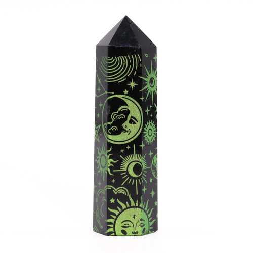 Black Obsidian Celestial Point — Forest Green - Black Obsidian Points - SIXTH HOUSE