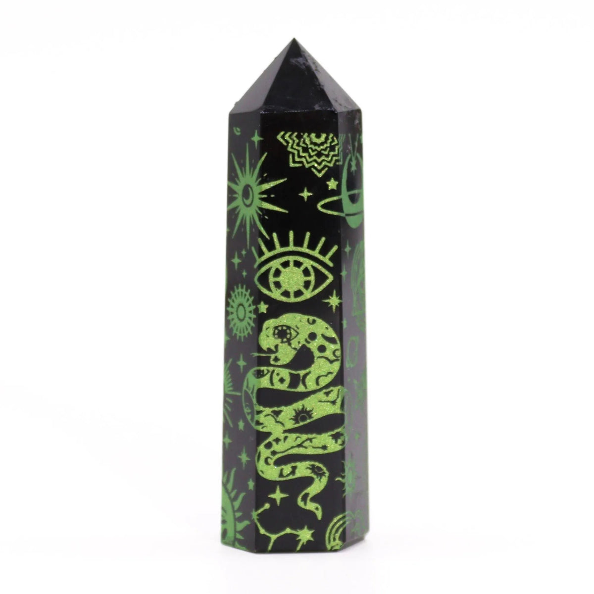 Black Obsidian Celestial Point — Forest Green - Black Obsidian Points - SIXTH HOUSE