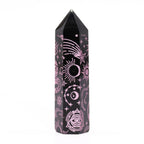 Black Obsidian Celestial Point — Rose Pink - Black Obsidian Points - SIXTH HOUSE