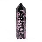 Black Obsidian Celestial Point — Rose Pink - Black Obsidian Points - SIXTH HOUSE