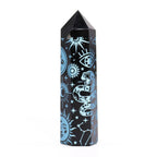 Black Obsidian Celestial Point — Sky Blue - Black Obsidian Points - SIXTH HOUSE