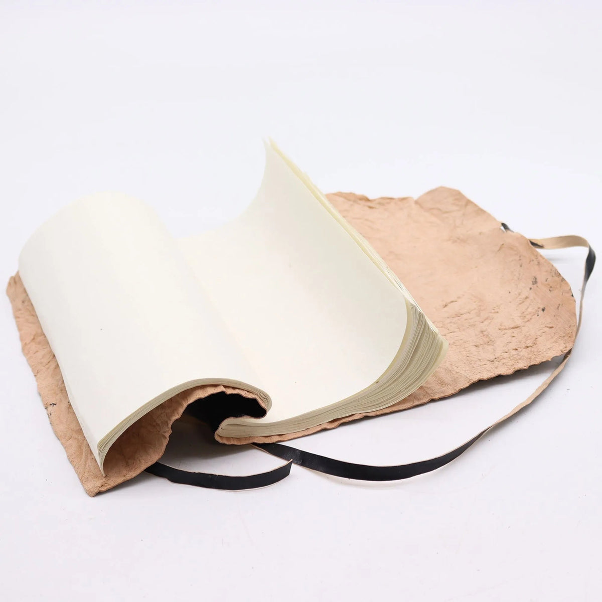 Black Rolled Leather Journal — 96 Pages - Leather Notebooks – Vintage Style Journals - SIXTH HOUSE