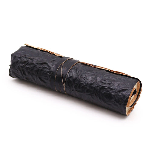 Black Rolled Leather Journal — 96 Pages - Leather Notebooks – Vintage Style Journals - SIXTH HOUSE