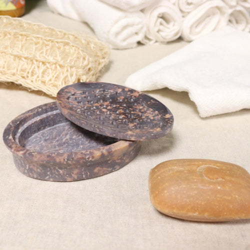 Classic Oval Soapstone Soap Dish & Drainer - Soap Dish - SIXTH HOUSE