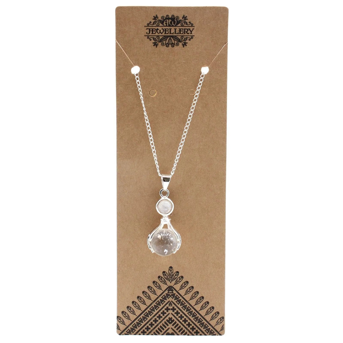 Clear Quartz Gemstone Hand Pendant Necklace - Gemstone Necklace - SIXTH HOUSE
