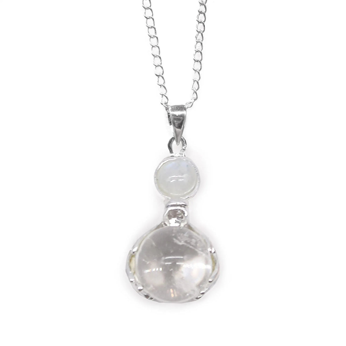 Clear Quartz Gemstone Hand Pendant Necklace