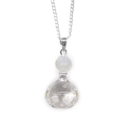 Clear Quartz Gemstone Hand Pendant Necklace - Gemstone Necklace - SIXTH HOUSE