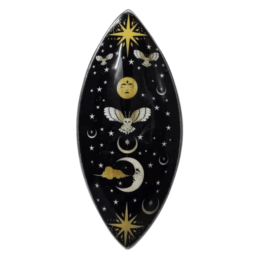 Enchanted Night Owl Incense Bowl - Enamel Incense Bowls Collection - SIXTH HOUSE