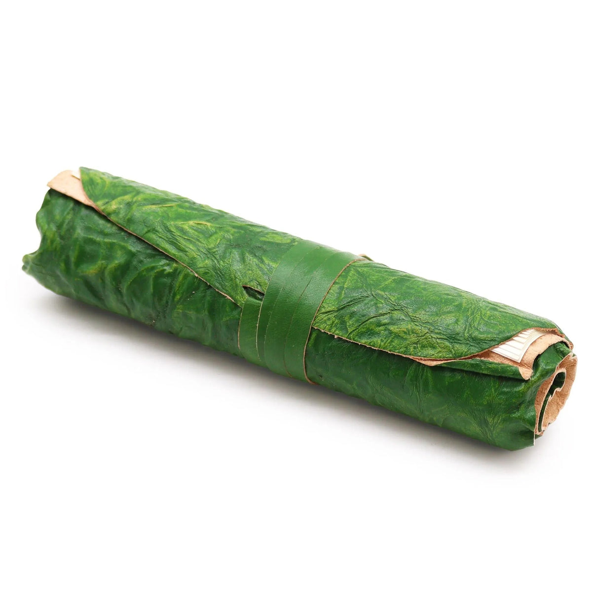 Forest Green Rolled Leather Journal — 96 Pages