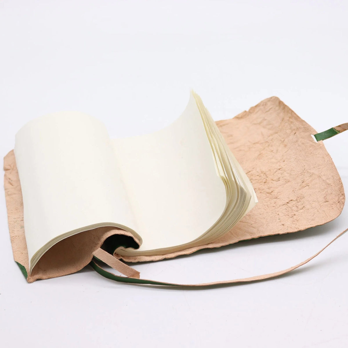 Forest Green Rolled Leather Journal — 96 Pages - Leather Notebooks – Vintage Style Journals - SIXTH HOUSE
