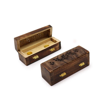 Incense Cone Smoke Box 6" – Mango Wood - Incense Holder - SIXTH HOUSE