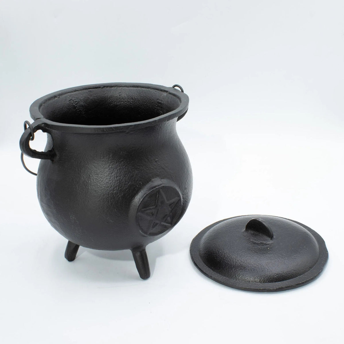 Large Pentagram Cast Iron Cauldron – 23 × 18cm - Cast Iron Cauldron - SIXTH HOUSE