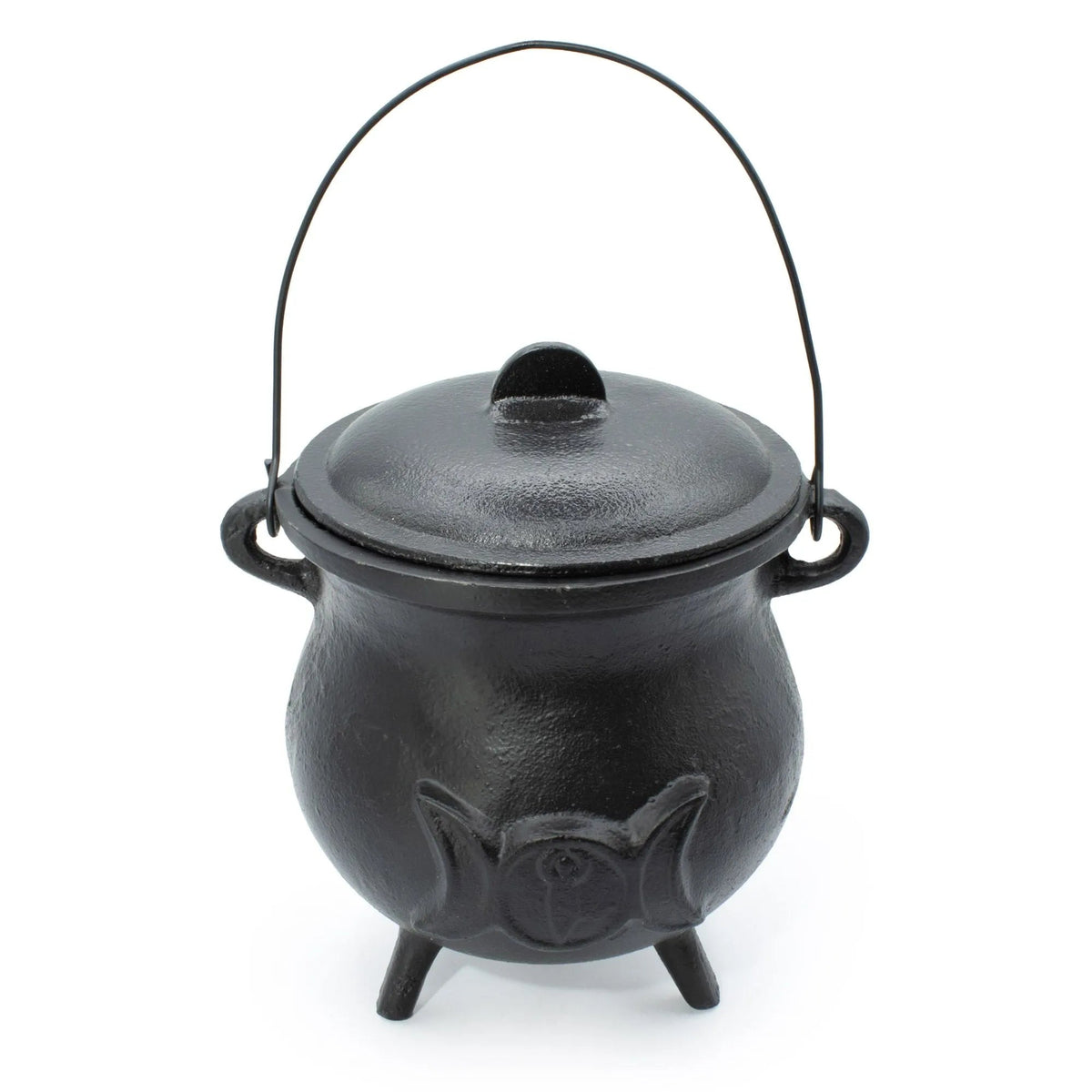 Large Triple Moon Cast Iron Cauldron – 23 × 18cm - Cast Iron Cauldron - SIXTH HOUSE