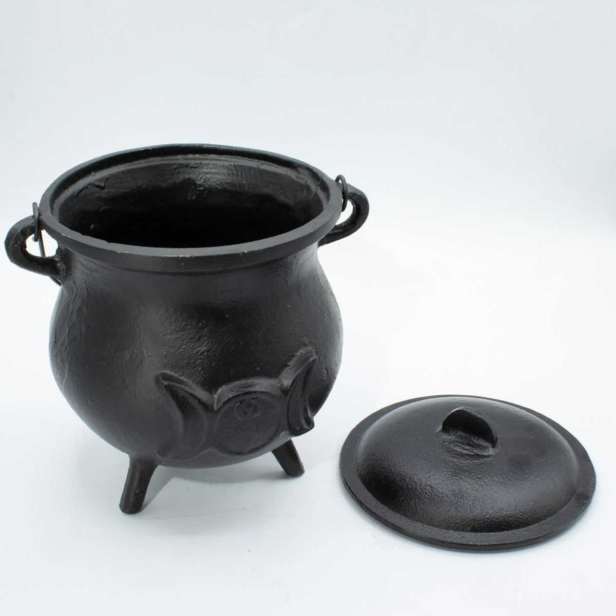 Large Triple Moon Cast Iron Cauldron – 23 × 18cm - Cast Iron Cauldron - SIXTH HOUSE